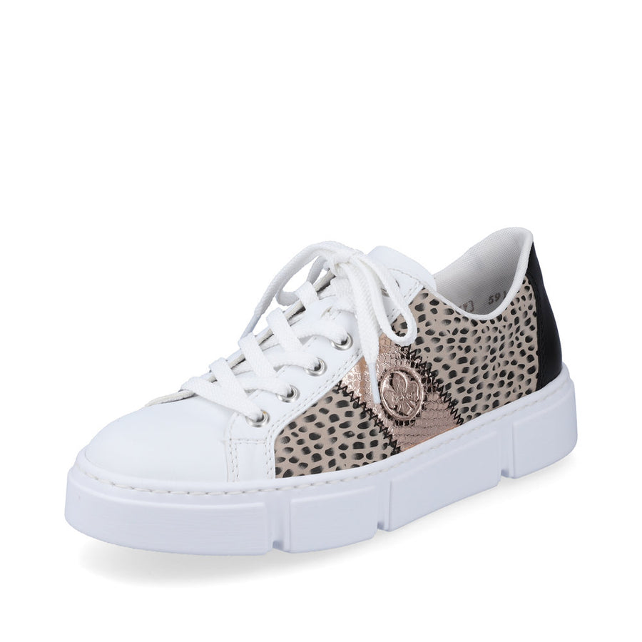 Rieker N5910 Trainers-White Leopard