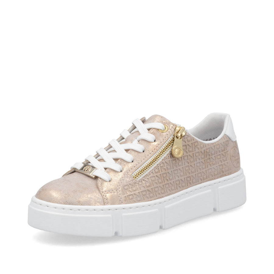 Rieker N5917-90 Sneakers-Rose Gold/White