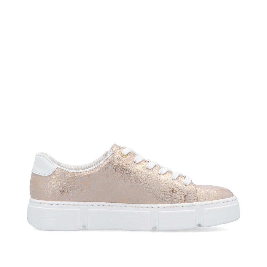 Rieker N5917-90 Sneakers-Rose Gold/White