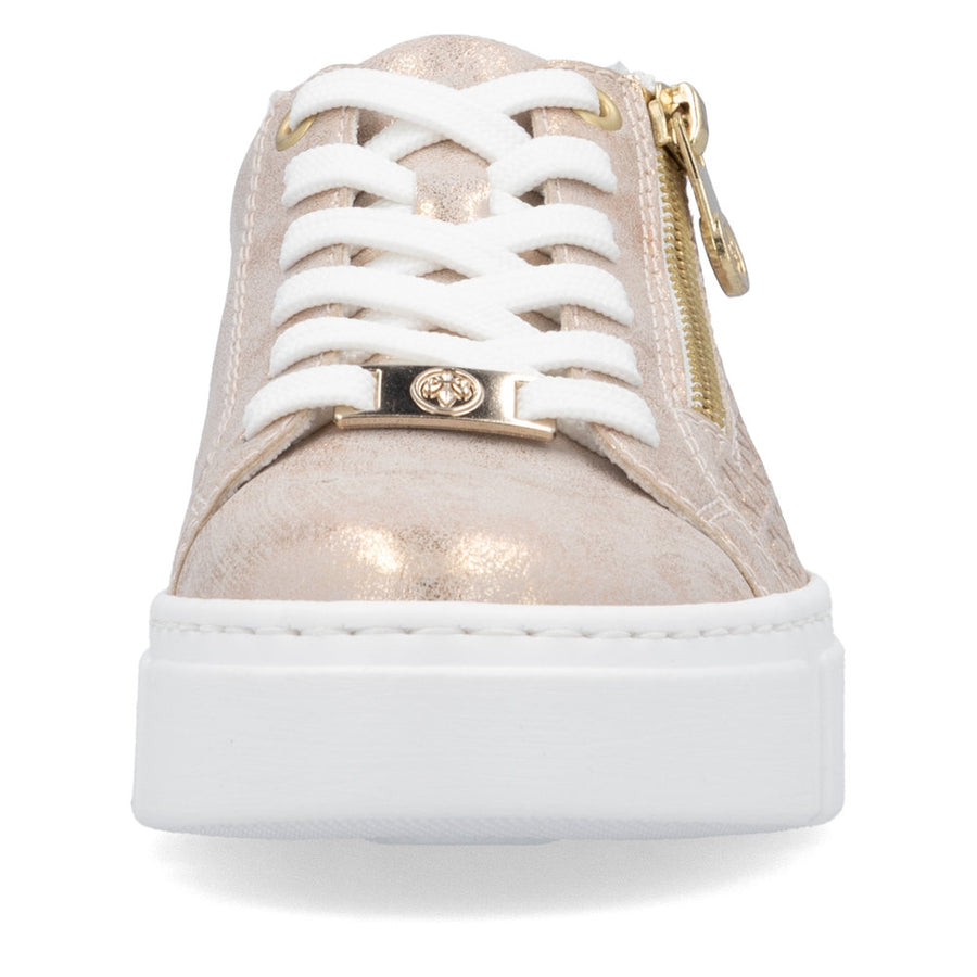 Rieker N5917-90 Sneakers-Rose Gold/White