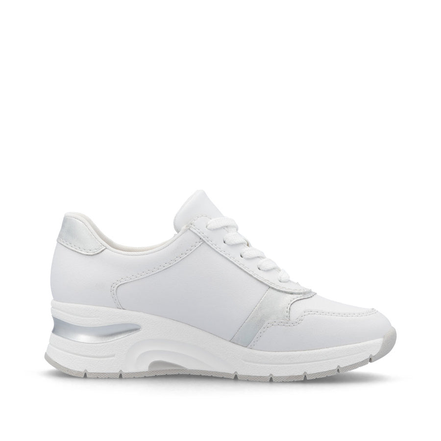 Rieker N9301-80 Ladies Shoes-White/Silver