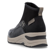 Rieker N9362-00 Ankle Boot-BLACK LEOPARD
