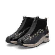 Rieker N9362-00 Ankle Boot-BLACK LEOPARD