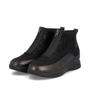 Rieker N9362-01 Ankle Boot-Black/Bronze