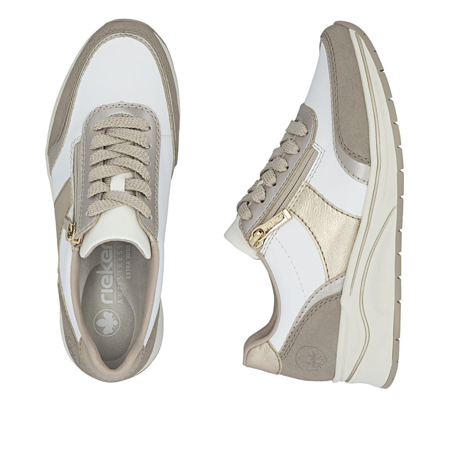 Rieker N9504-80 Ladies' Shoes-White Multi