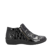 Remonte R7674 Ankle Boot-Black Croc