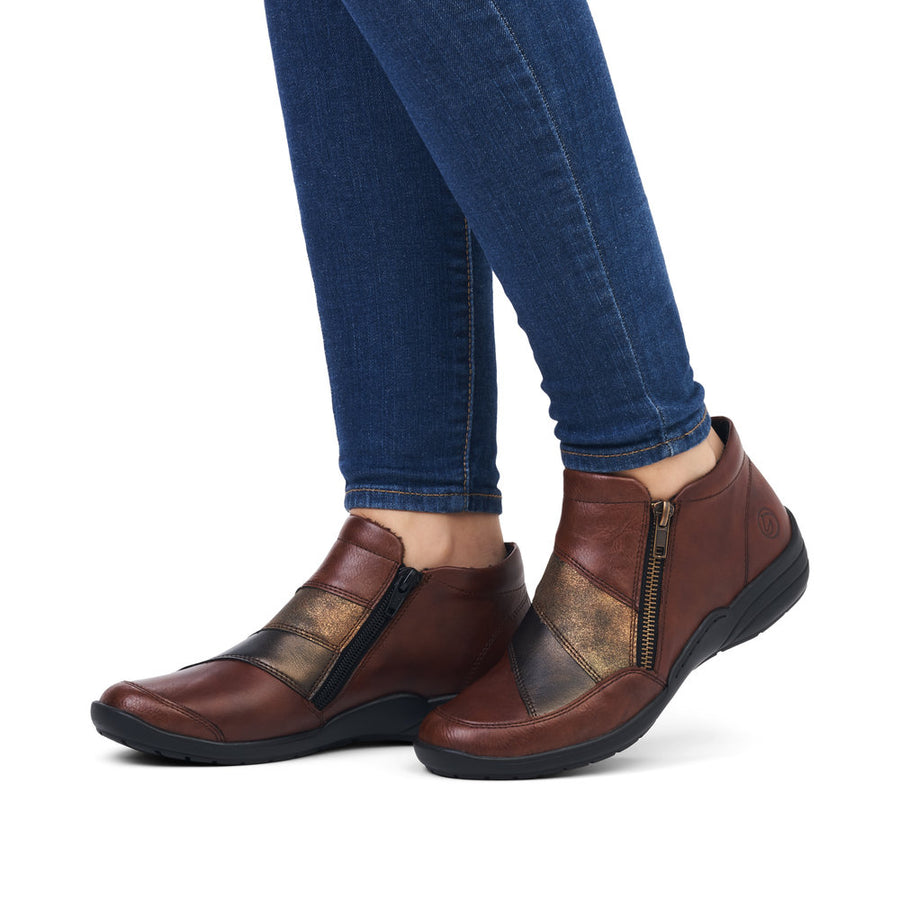 Remonte R7678 Ankle Boots-Chestnut