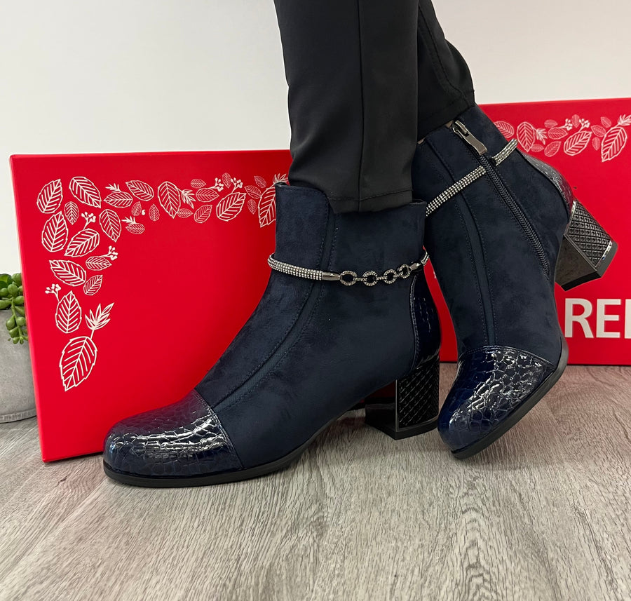 Redz F3923 Ankle Boots-Navy