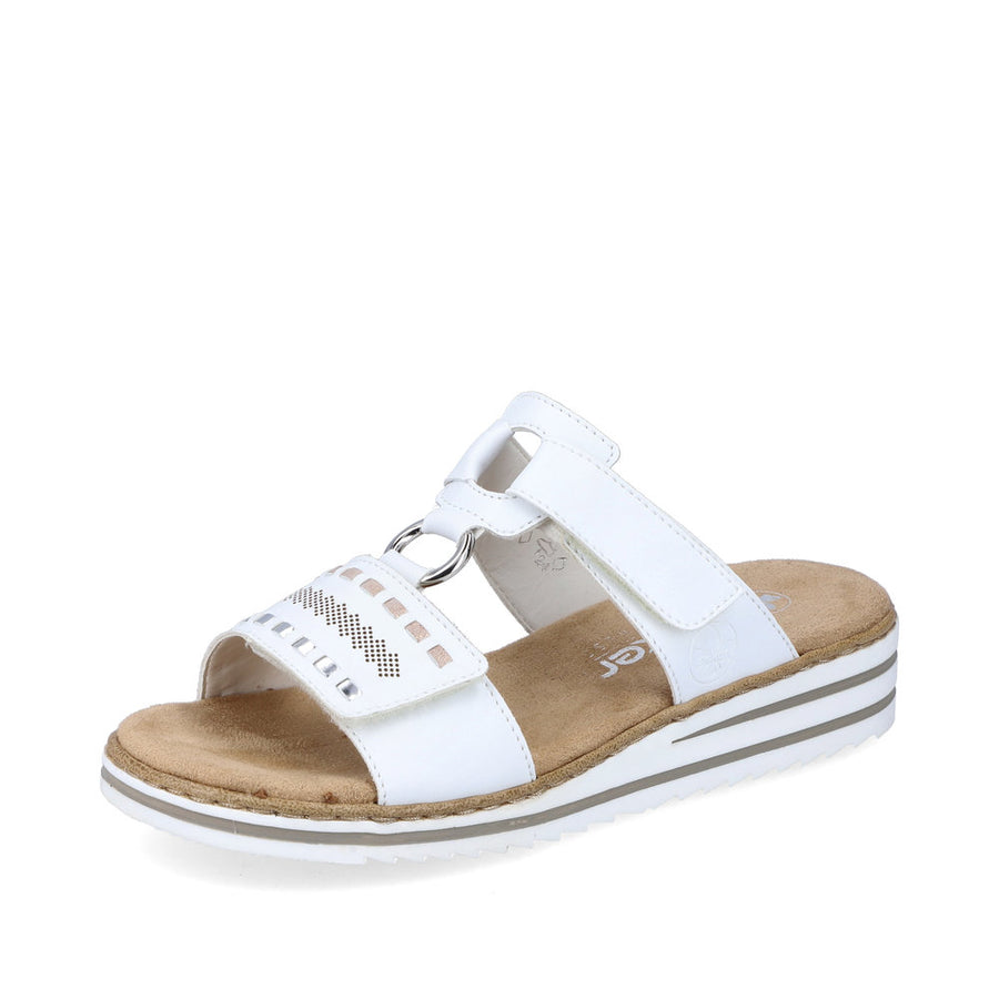 Rieker V0636 Mules-White/Silver