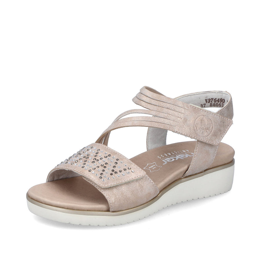 Rieker V3764 Sandals-Rose Gold