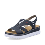 Rieker V44Y5 Ladies Sandals-Navy