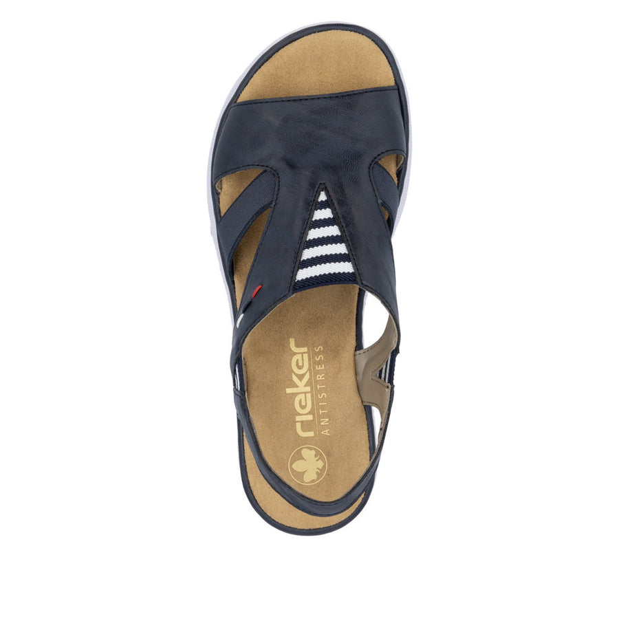 Rieker V44Y5 Ladies Sandals-Navy