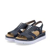 Rieker V44Y5 Ladies Sandals-Navy