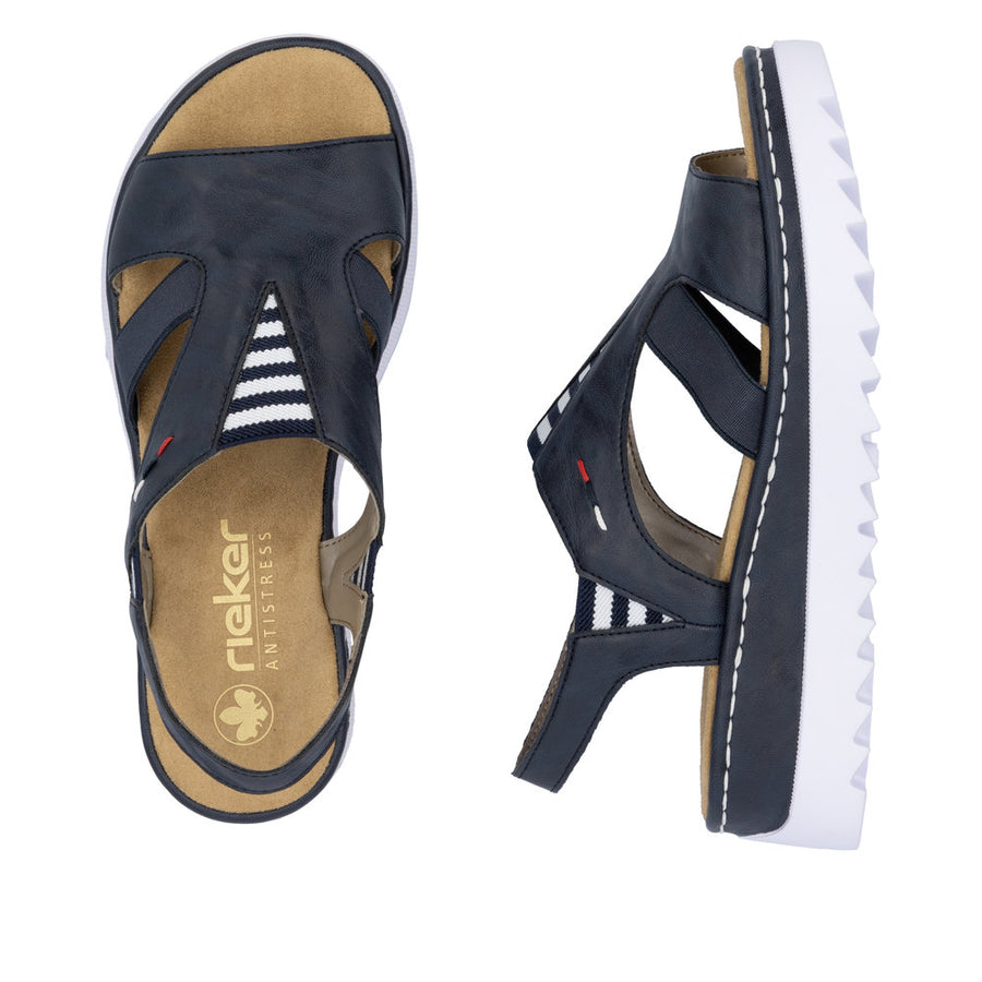 Rieker V44Y5 Ladies Sandals-Navy