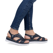 Rieker V44Y5 Ladies Sandals-Navy
