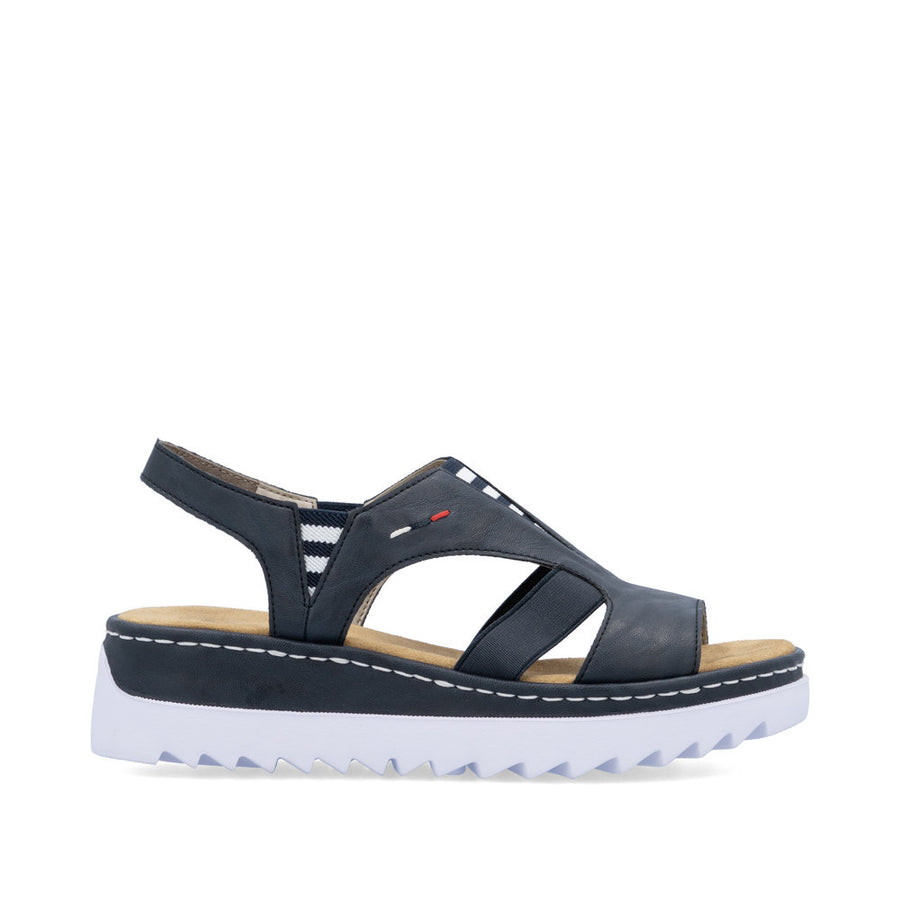 Rieker V44Y5 Ladies Sandals-Navy