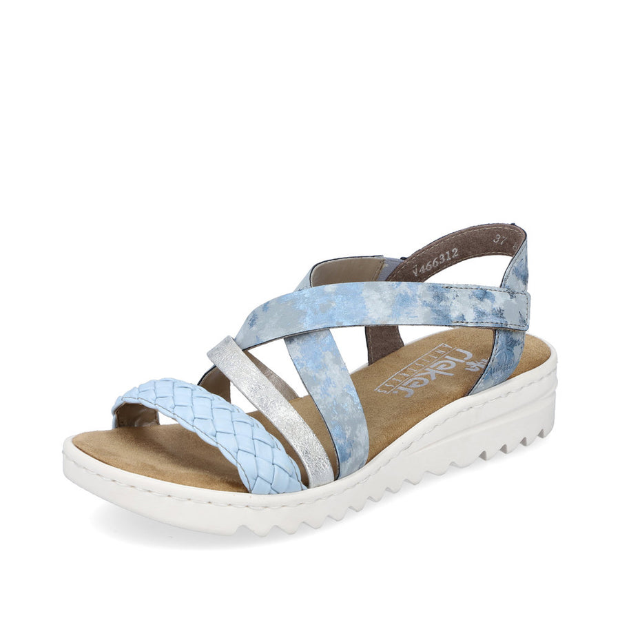 Rieker V4663 Sandals-Aqua Silver