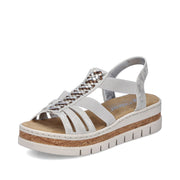 Rieker V4918-90 Ladies' Sandals-Silver