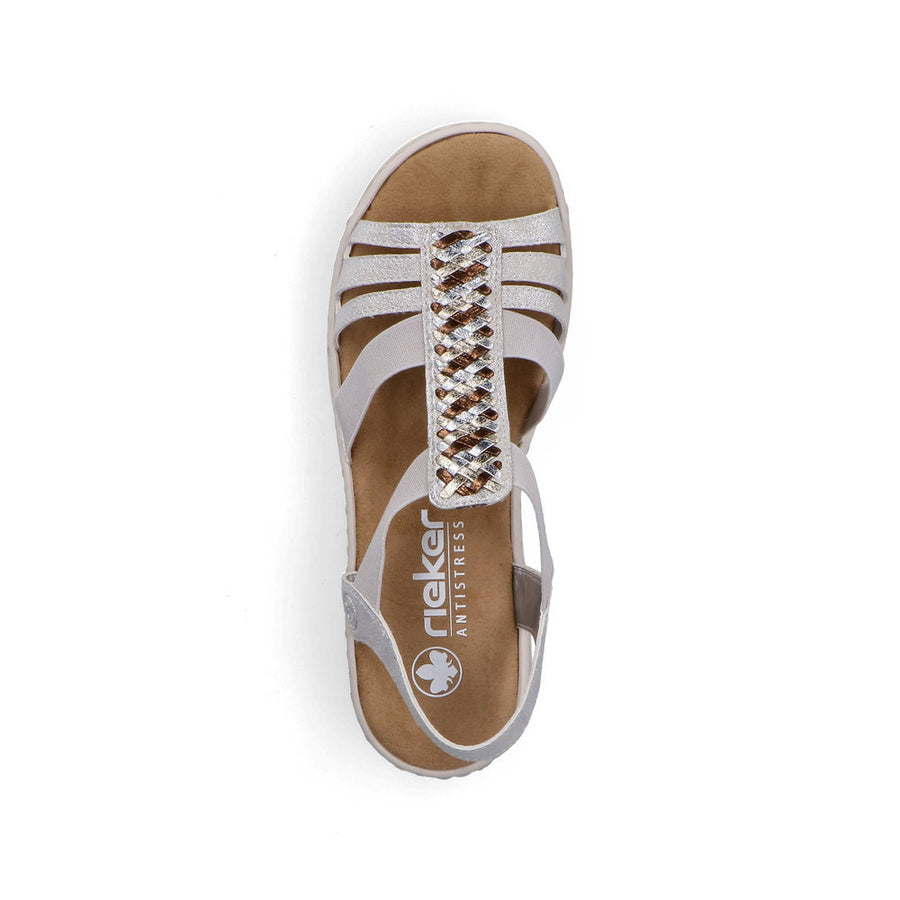 Rieker V4918-90 Ladies' Sandals-Silver