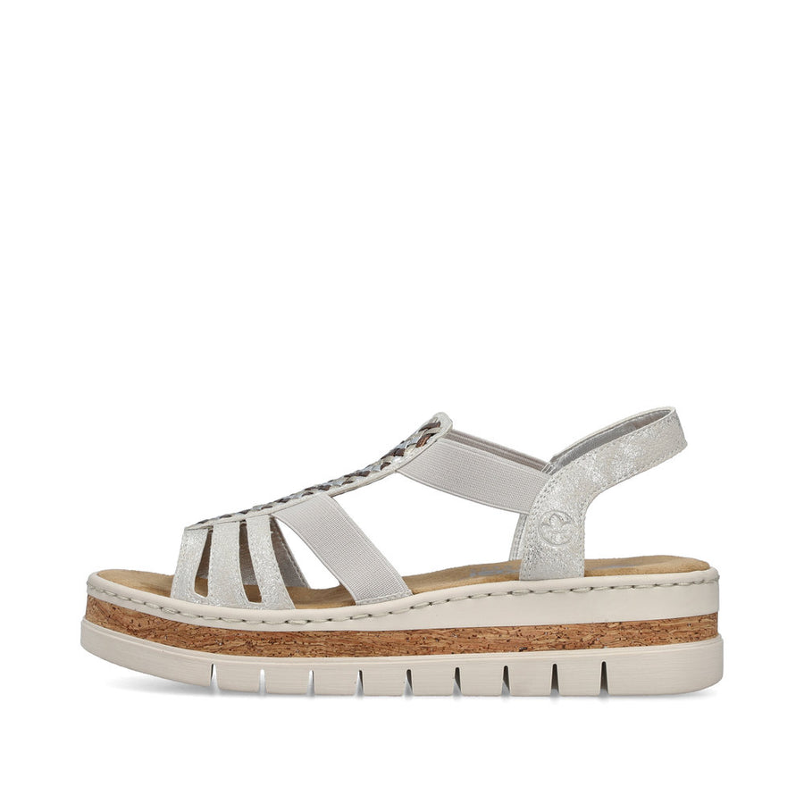Rieker V4918-90 Ladies' Sandals-Silver