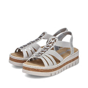 Rieker V4918-90 Ladies' Sandals-Silver
