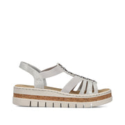 Rieker V4918-90 Ladies' Sandals-Silver