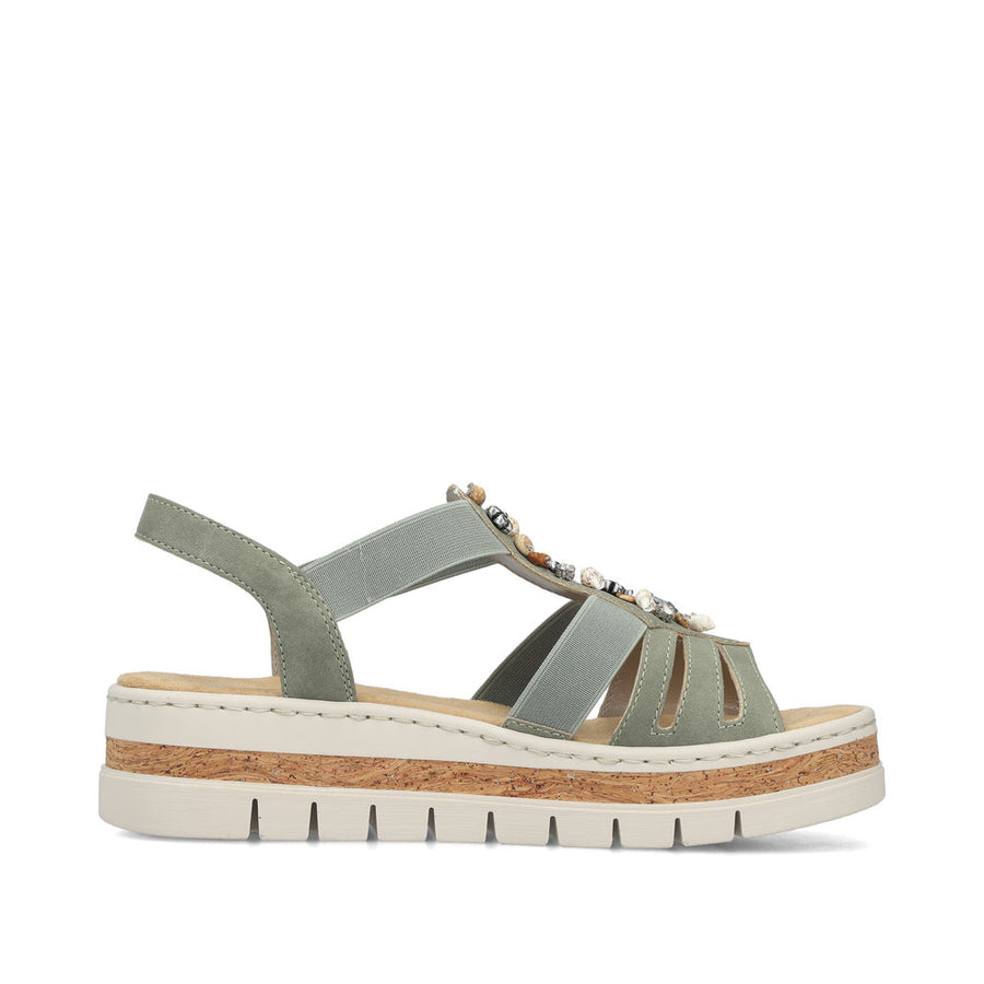 Rieker V4949-52 Ladies' Sandals-Sage