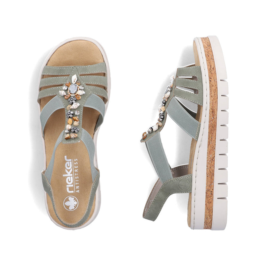 Rieker V4949-52 Ladies' Sandals-Sage