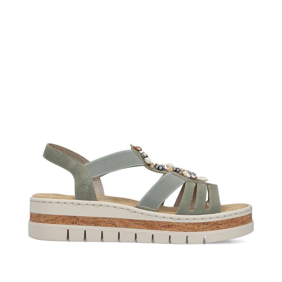 Rieker V4949-52 Ladies' Sandals-Sage