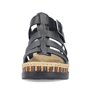 Rieker V7904-00 Ladies Sandals-Black