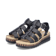 Rieker V7904-00 Ladies Sandals-Black