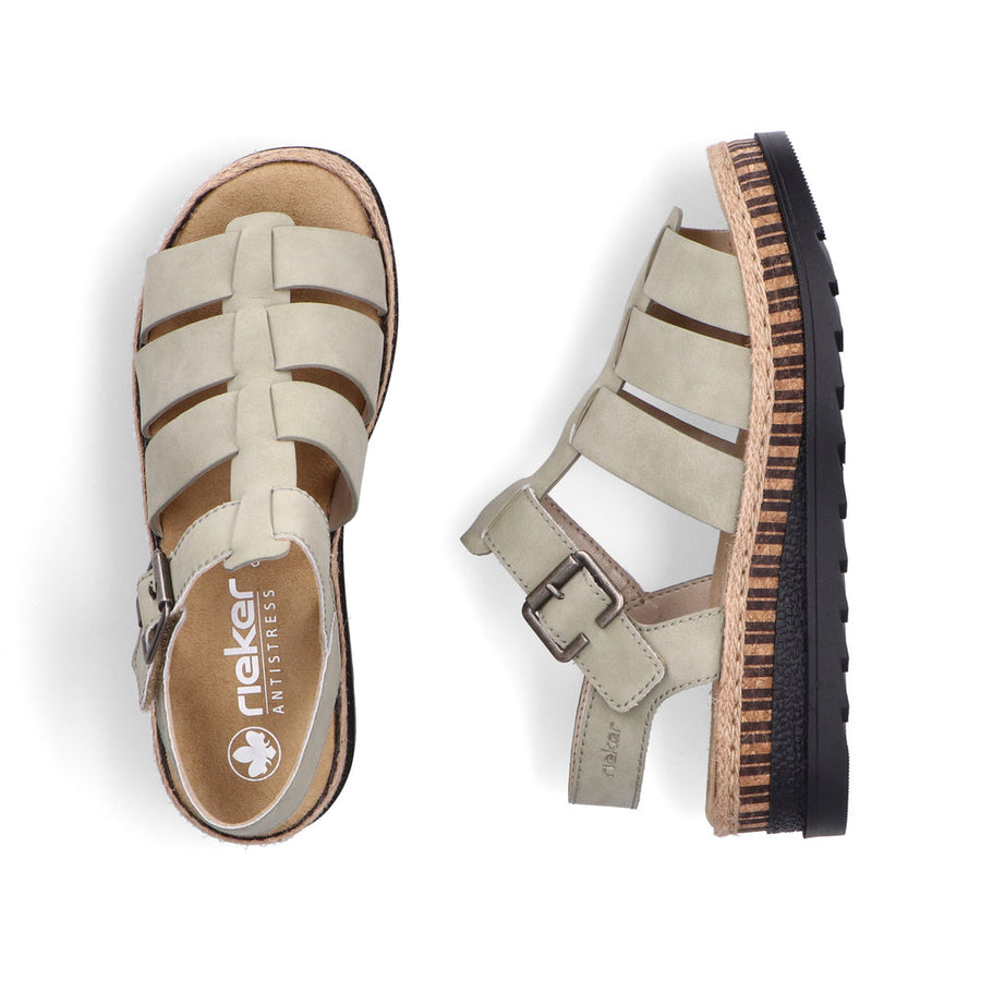 Rieker V7904-52 Ladies Sandals-Sage