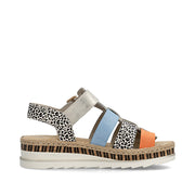 Rieker V7904-90 Ladies Sandals-Gold Multi