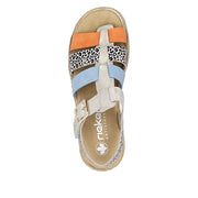 Rieker V7904-90 Ladies Sandals-Gold Multi