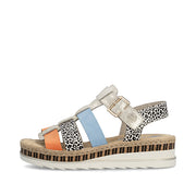 Rieker V7904-90 Ladies Sandals-Gold Multi