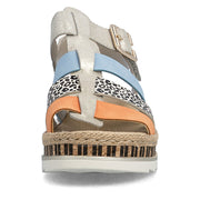 Rieker V7904-90 Ladies Sandals-Gold Multi