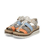 Rieker V7904-90 Ladies Sandals-Gold Multi