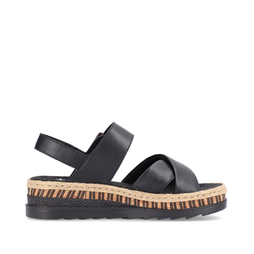 Rieker V7951 Ladies Sandals-Black