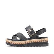 Rieker V7951 Ladies Sandals-Black