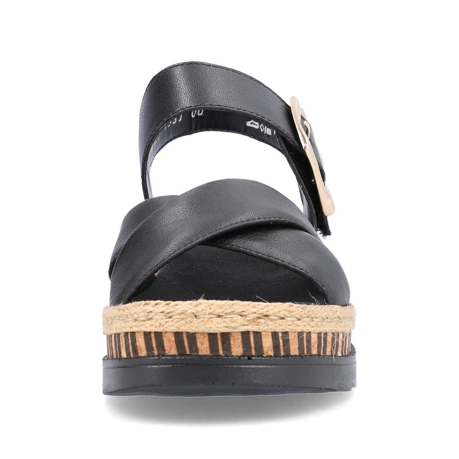 Rieker V7951 Ladies Sandals-Black