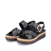 Rieker V7951 Ladies Sandals-Black