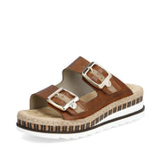 Rieker V7955 Ladies Sandals-Brown