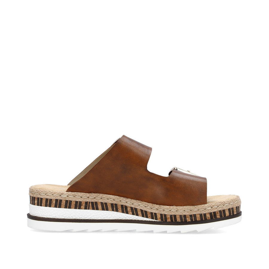 Rieker V7955 Ladies Sandals-Brown