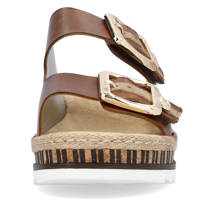 Rieker V7955 Ladies Sandals-Brown
