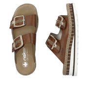 Rieker V7955 Ladies Sandals-Brown