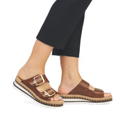 Rieker V7955 Ladies Sandals-Brown