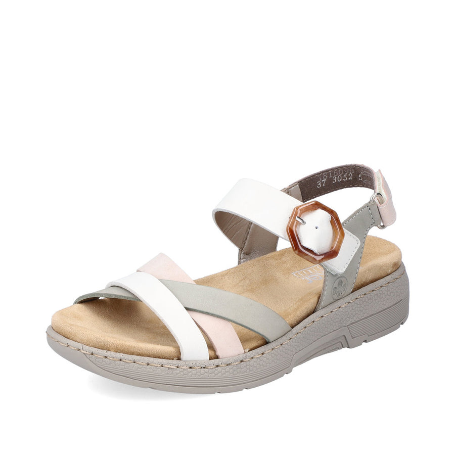 Rieker V8160 Sandals-Off Wht/Rose