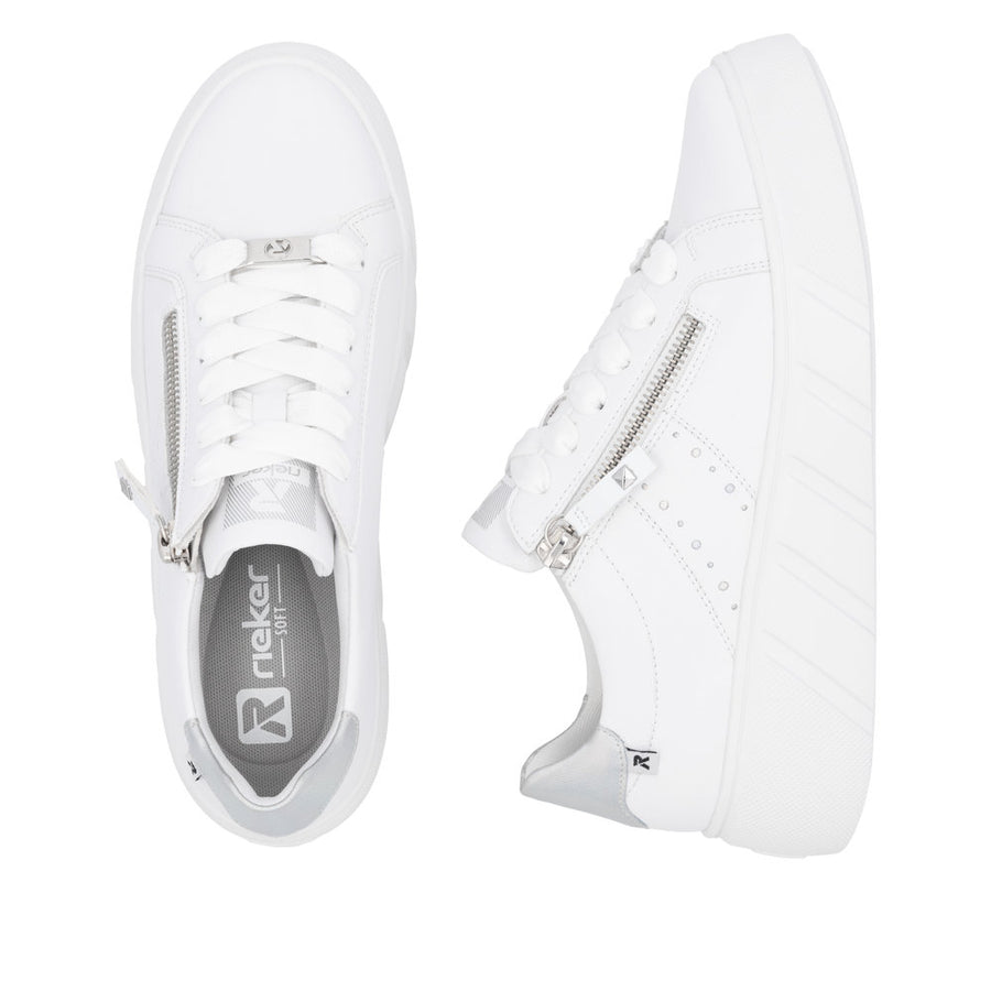 Rieker W2605-80 Ladies Sneaker-White Multi