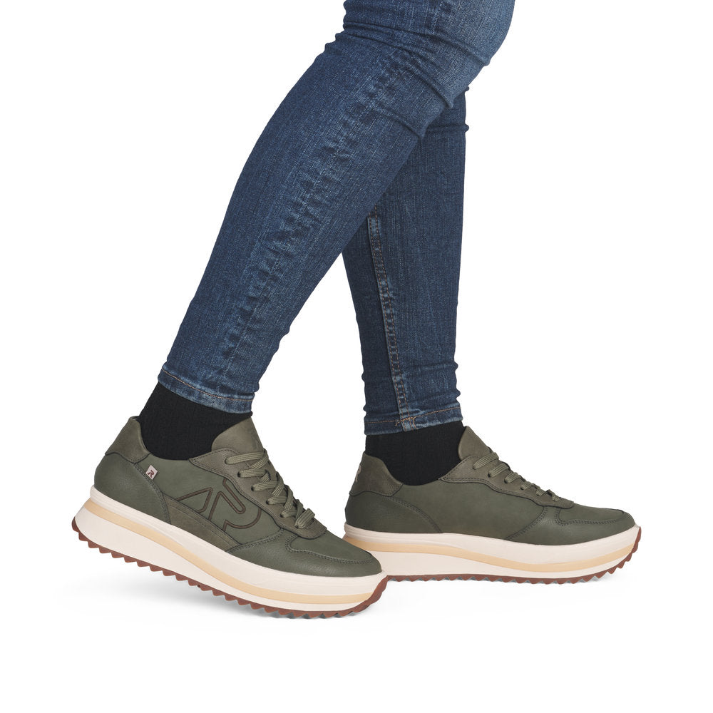 Rieker Evolution W3800 Ladies Trainer-OLIVE