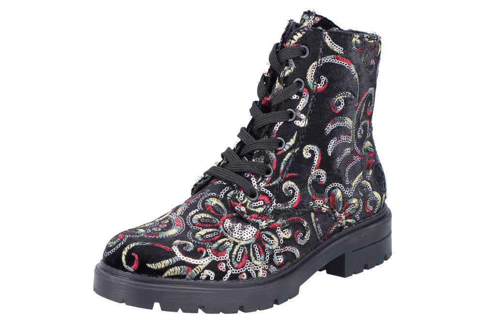 Rieker Z2841 Ankle Boot-Black Floral